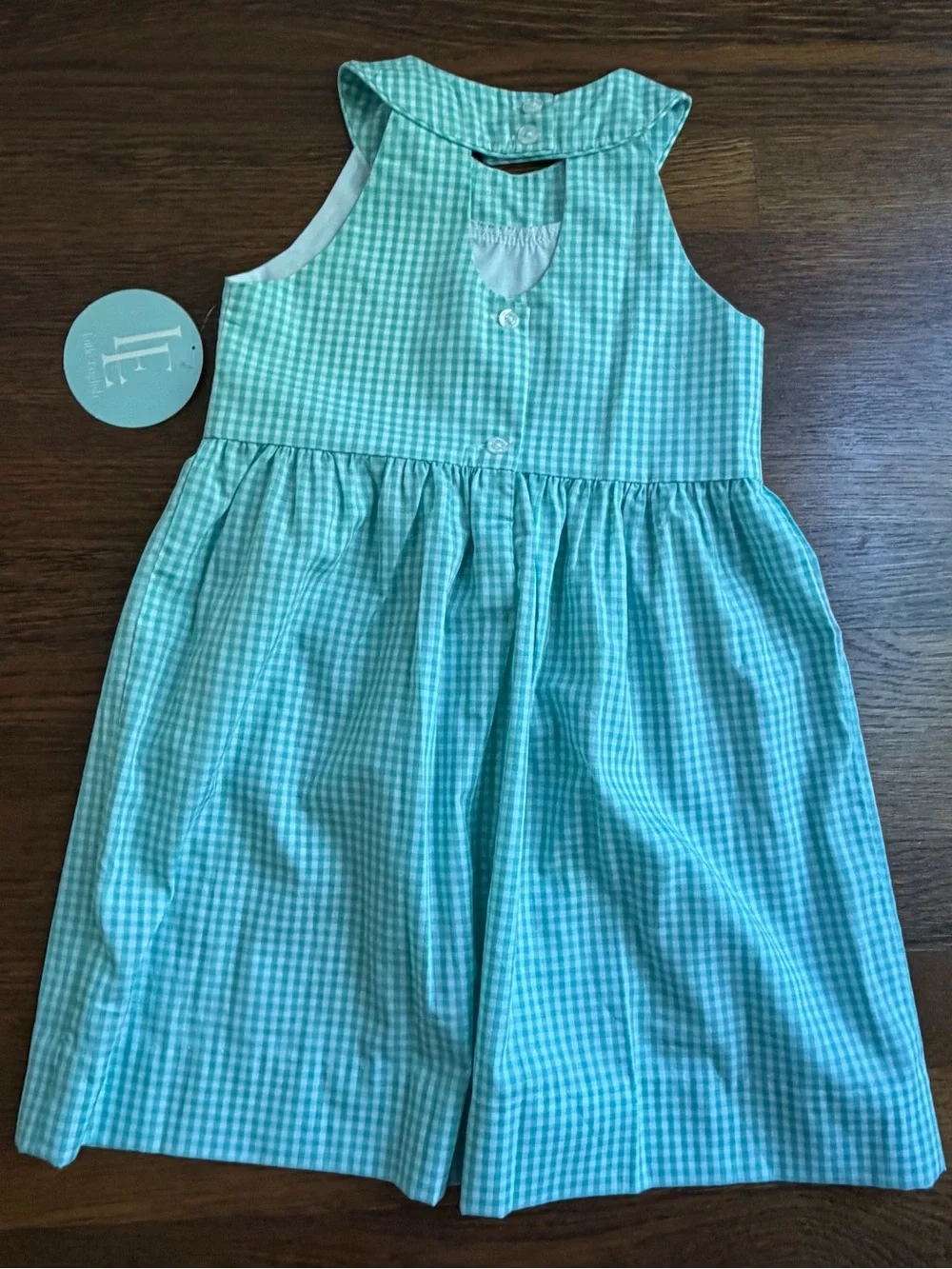 NWT Little English Mint Gingham Sleeveless Dress 4